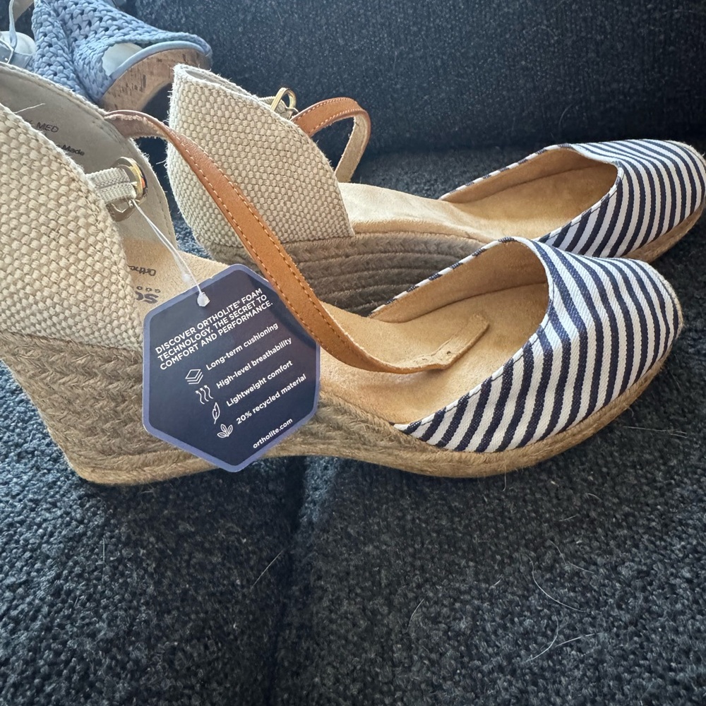 Sonoma Navy and White Striped wedges